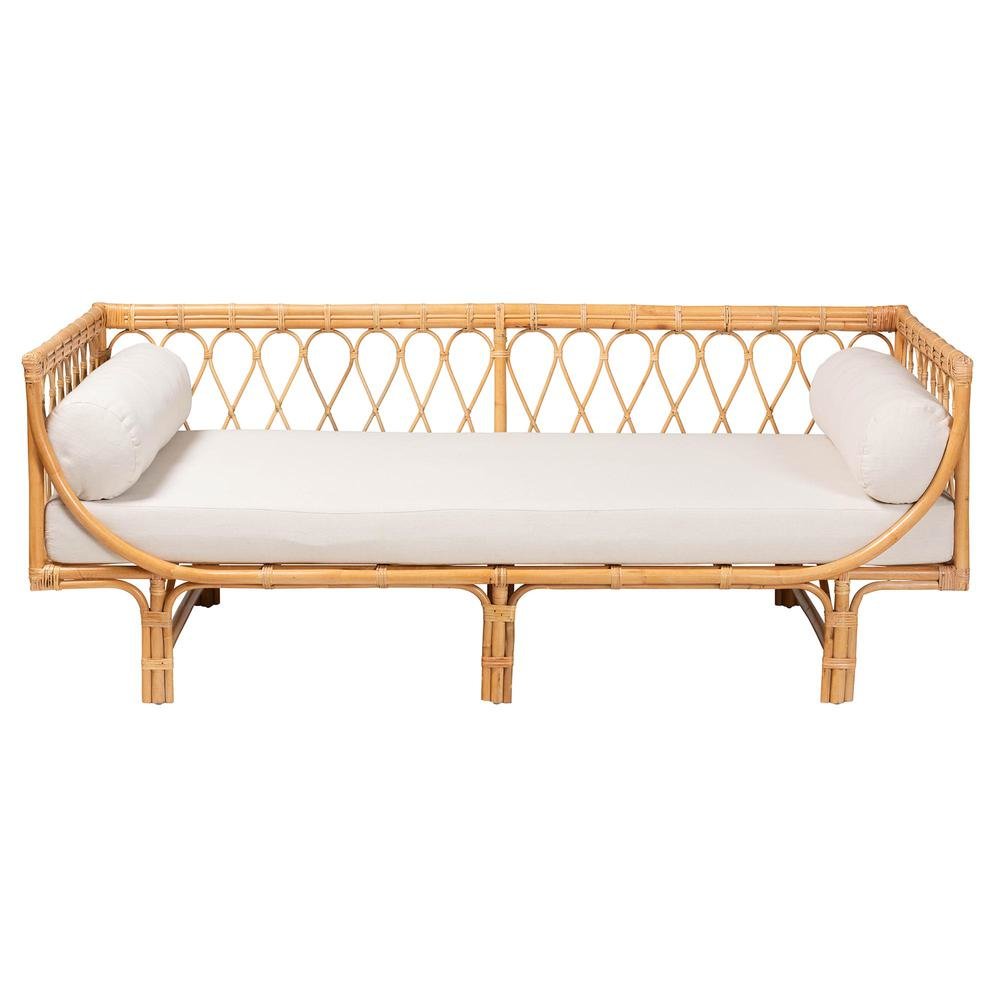 bali & pari Davida Modern Bohemian Natural Brown Rattan Daybed
