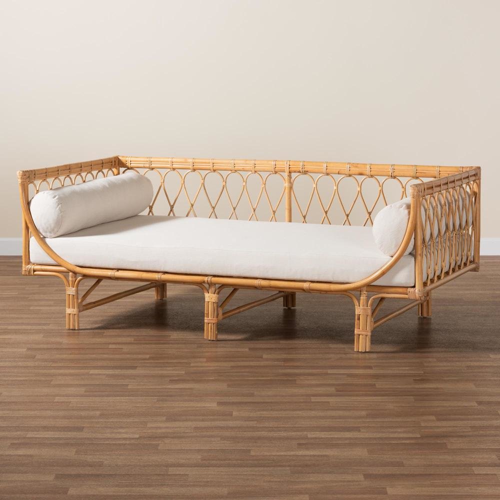bali & pari Davida Modern Bohemian Natural Brown Rattan Daybed