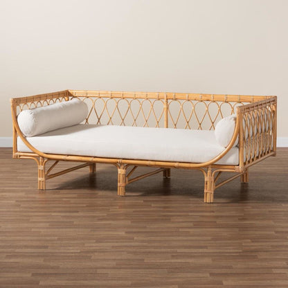 bali & pari Davida Modern Bohemian Natural Brown Rattan Daybed