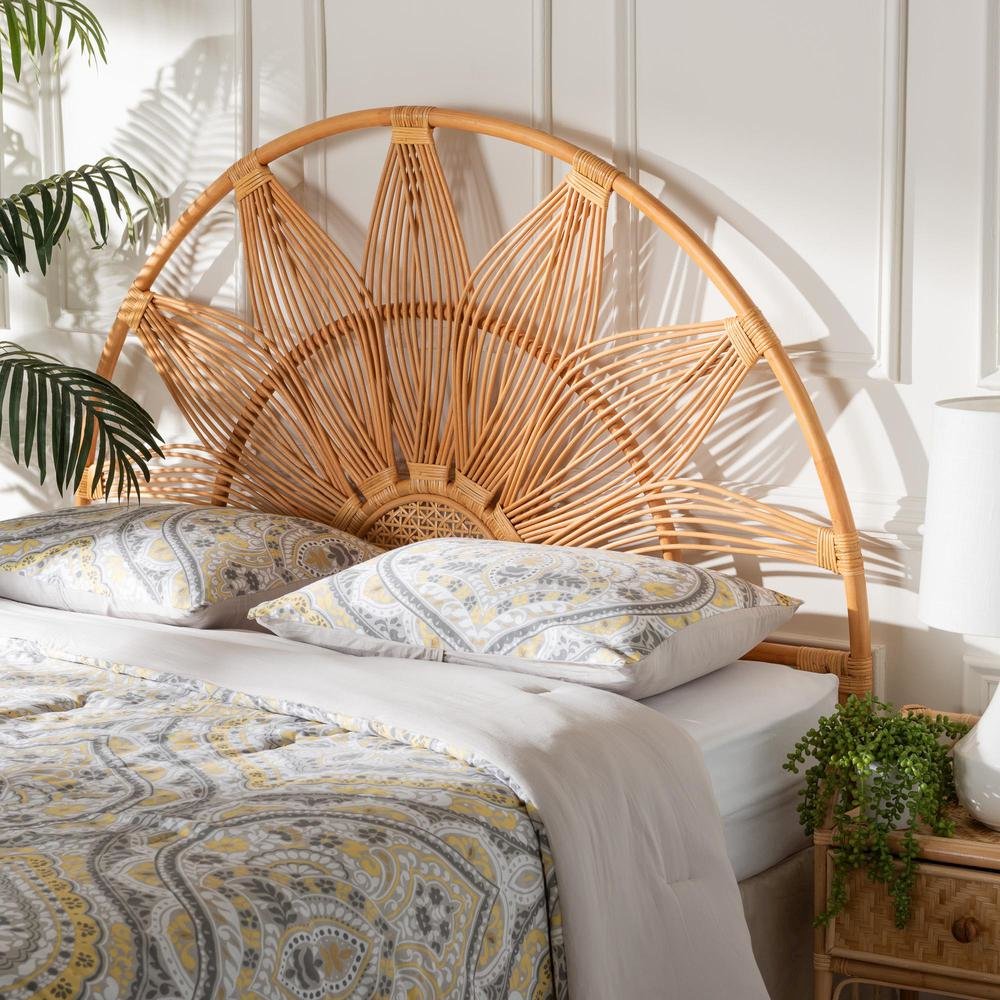 Jasmine Modern Bohemian Natural Rattan King Size Standalone Headboard