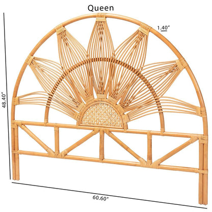 Jasmine Modern Bohemian Natural Rattan King Size Standalone Headboard
