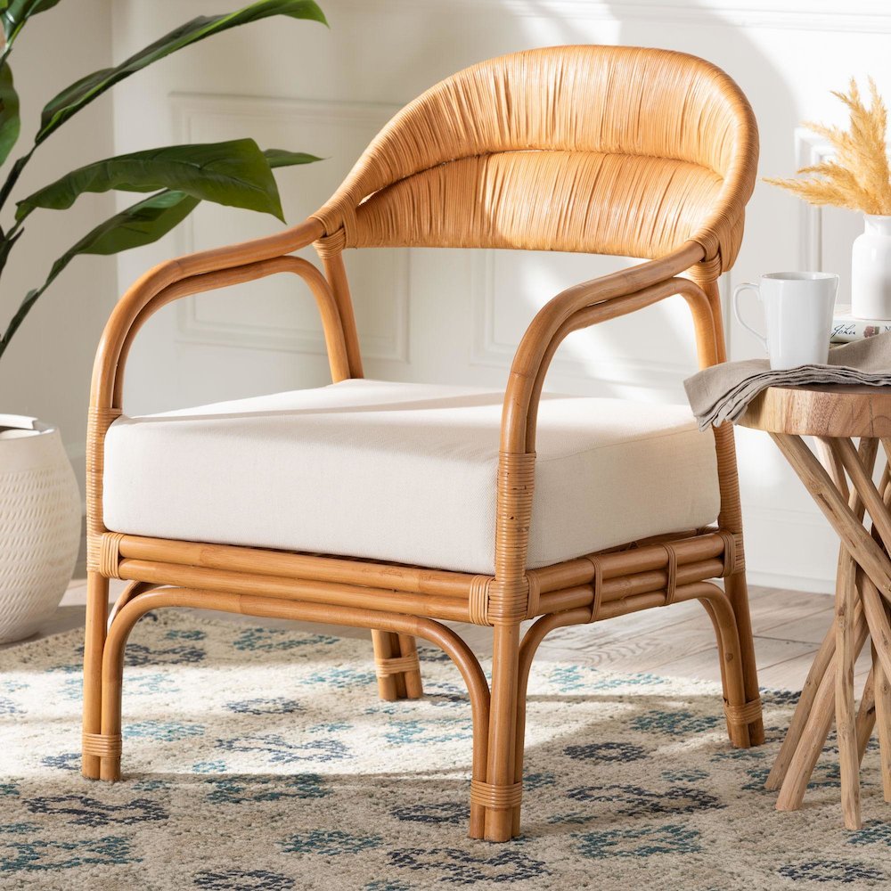 Marisa Bohemian Light Honey Rattan Arm Chair