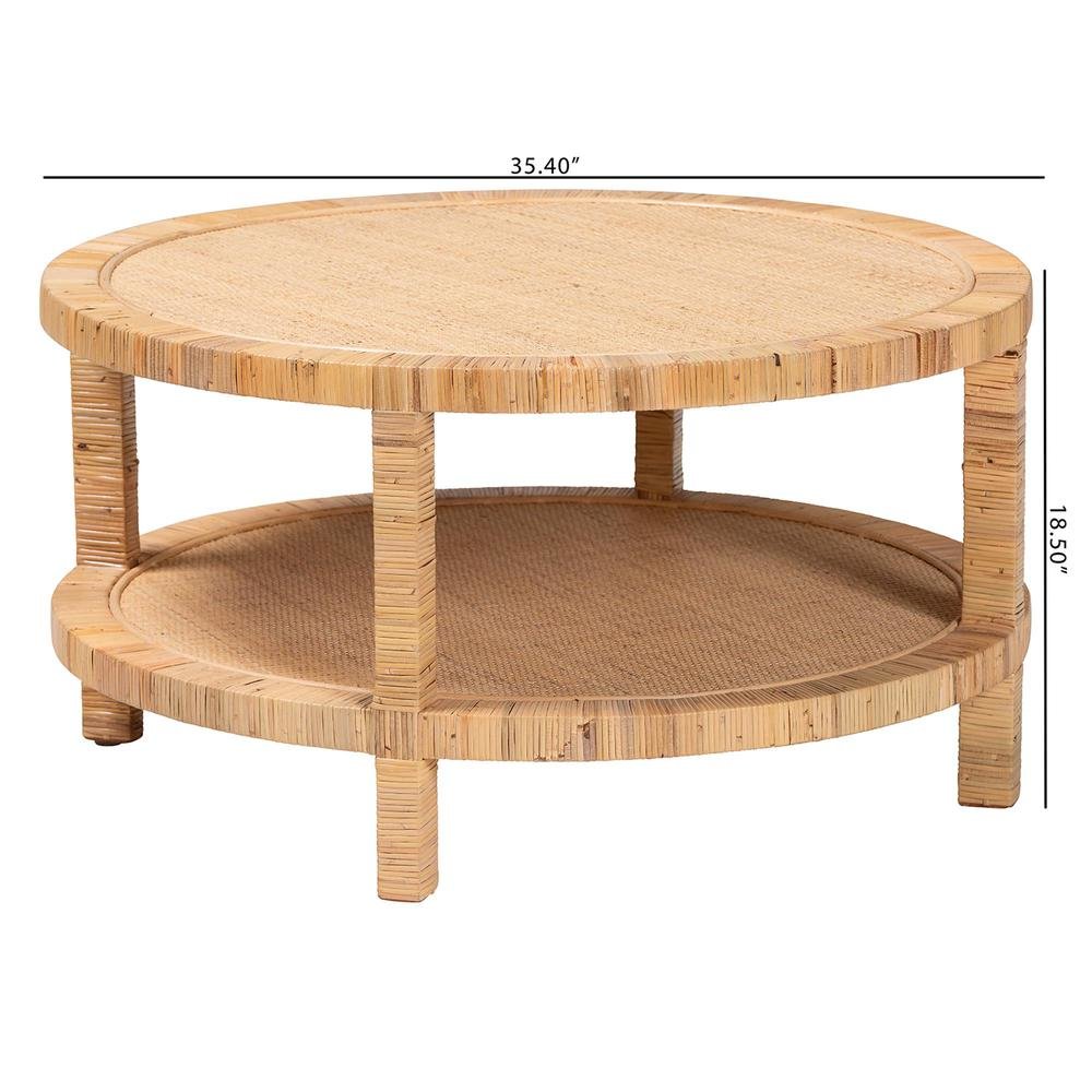 Light Honey Mahogany Wood Coffee Table with Bohemian Style and Durable Frame