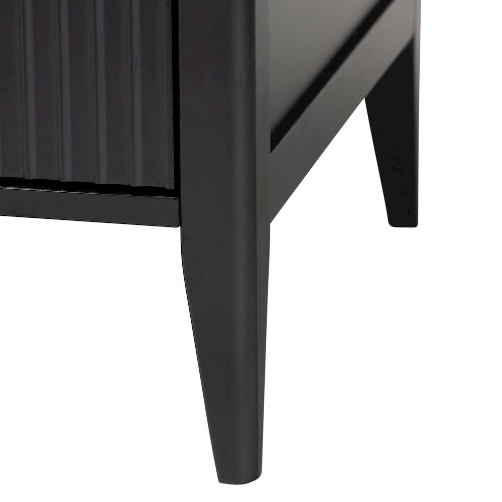 Primrose Mid-Century Black Fluted Wood 6-Drawer Dresser
