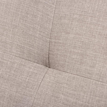 Walnut Wood Light Grey Fabric Tufted Lounge Chair And Ottoman Set