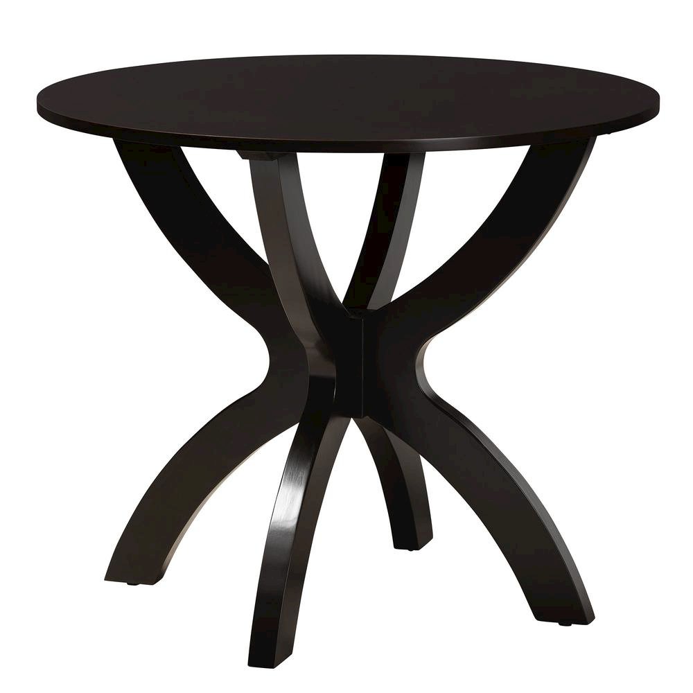 Trine Modern Espresso Brown Faux Leather and Wood 5-Piece Dining Set