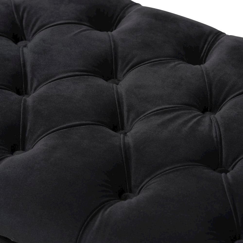 Baxton Studio Chandelle Luxe and Contemporary Black Velvet Upholstered Bench