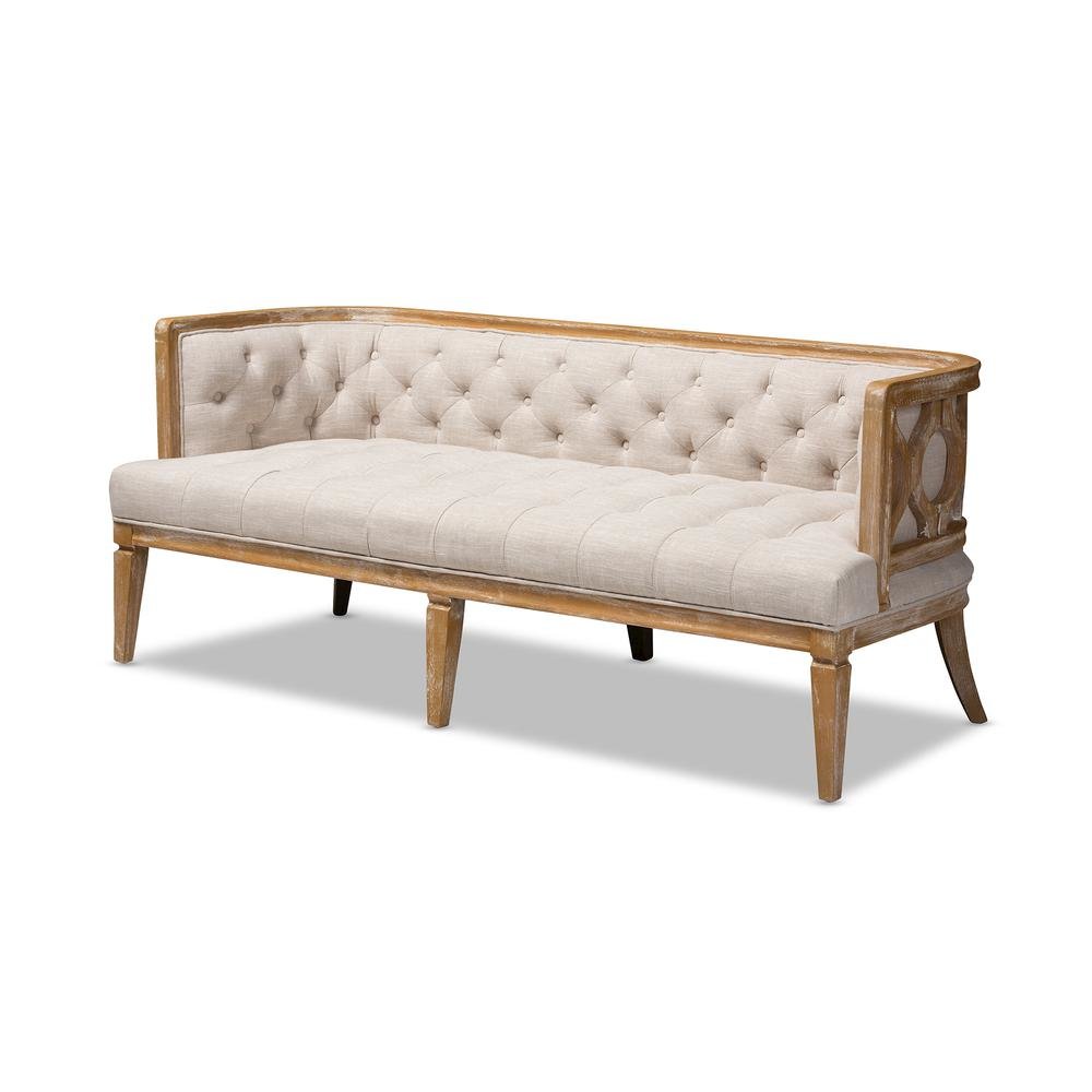 White-Washed Oak Wood Sofa