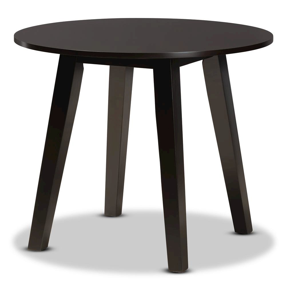 Sand Fabric Upholstered and Dark Brown Finished Wood 5-Piece Dining Set