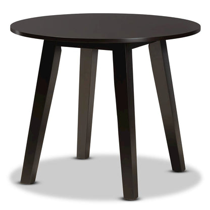 Sand Fabric Upholstered and Dark Brown Finished Wood 5-Piece Dining Set