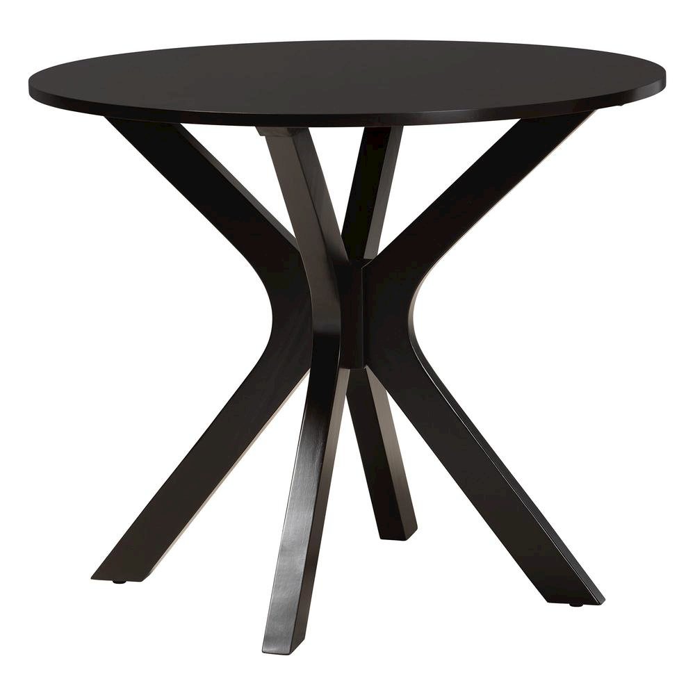 Mila Modern Grey Fabric and Dark Brown Finished Wood 5-Piece Dining Set