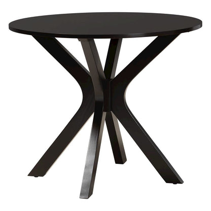 Mila Modern Grey Fabric and Dark Brown Finished Wood 5-Piece Dining Set