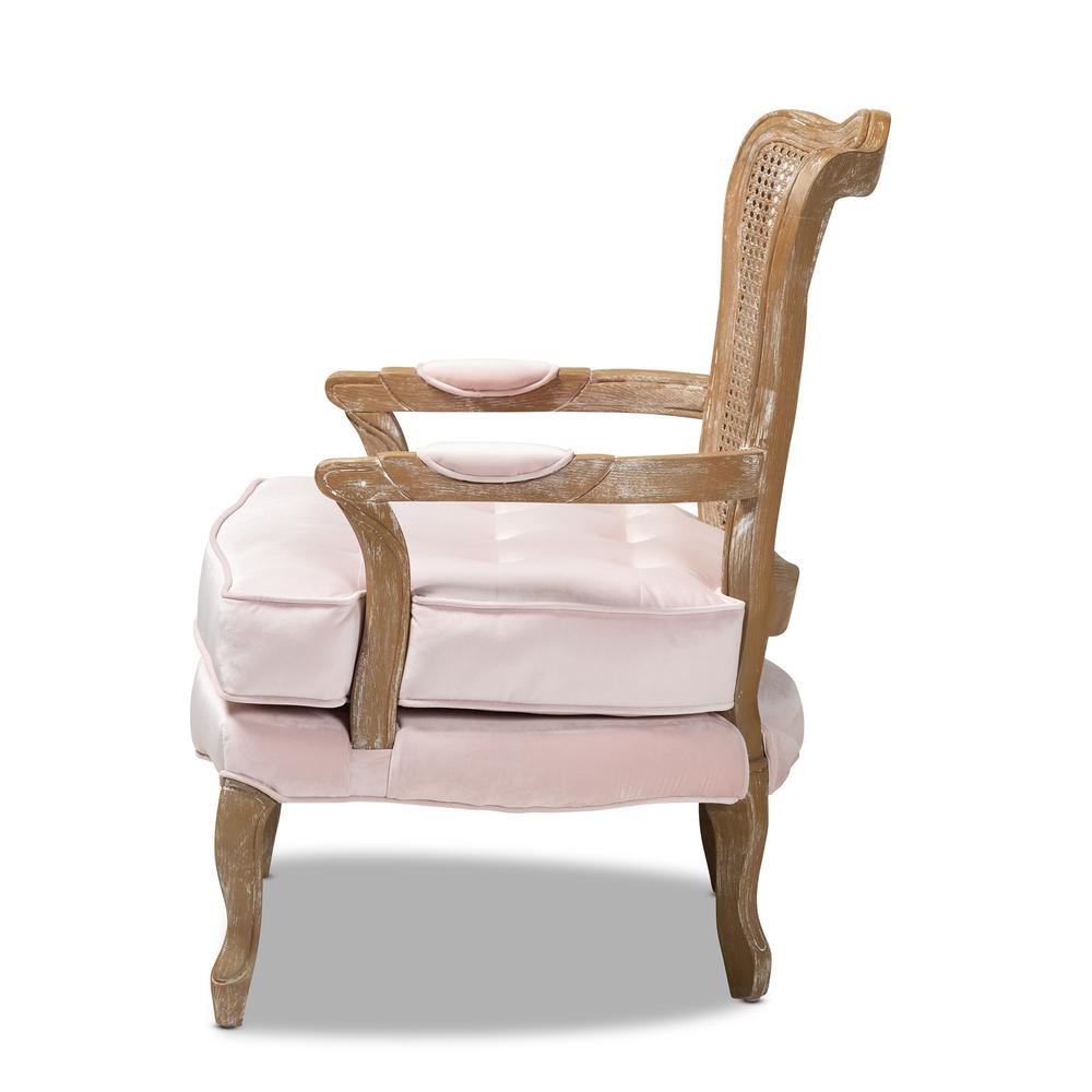 White-Washed Oak Wood Armchair