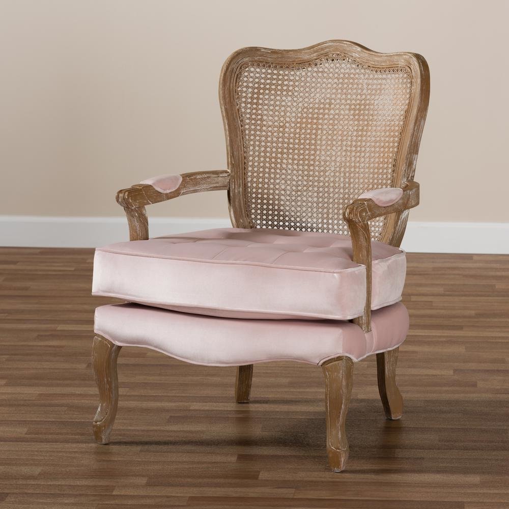 White-Washed Oak Wood Armchair