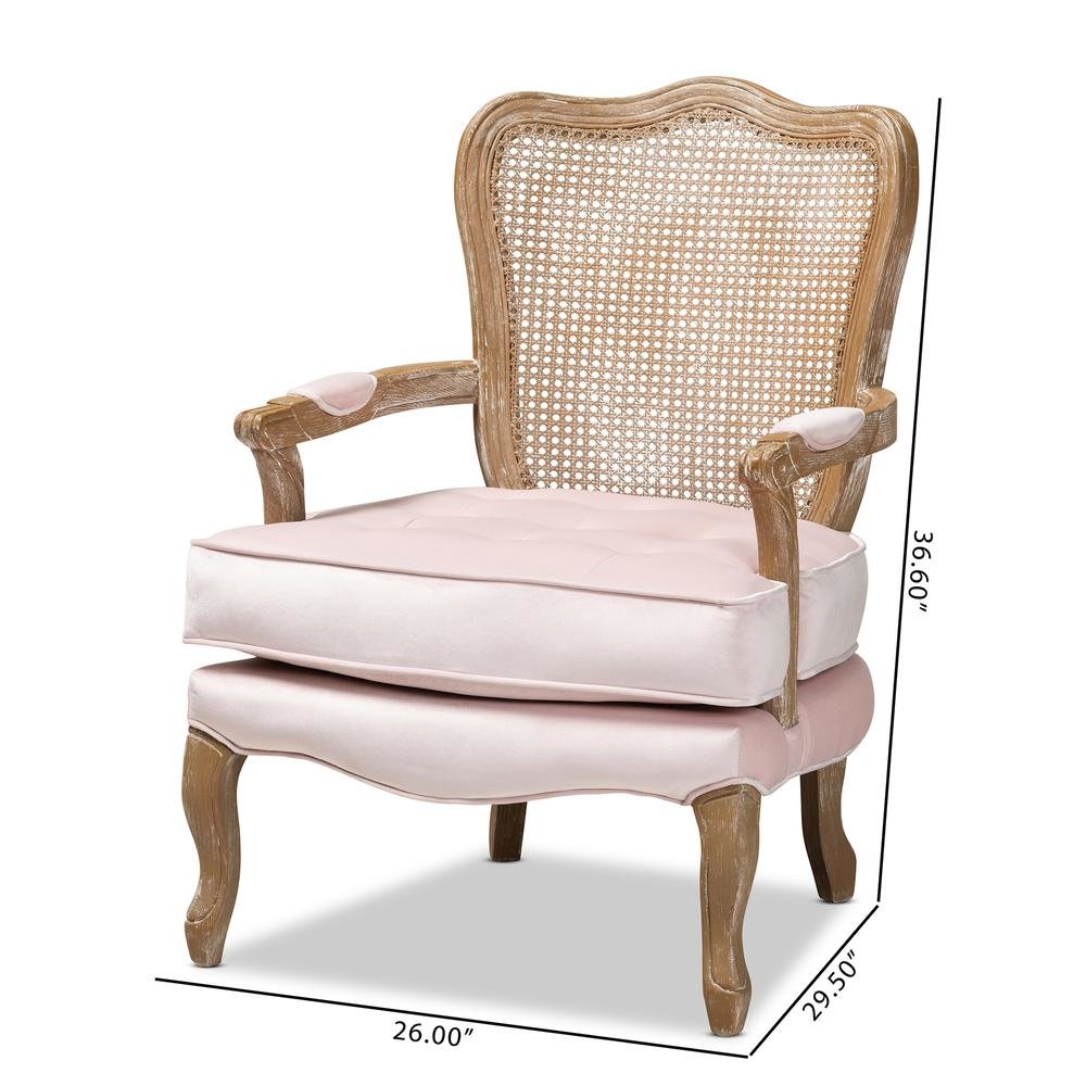 White-Washed Oak Wood Armchair
