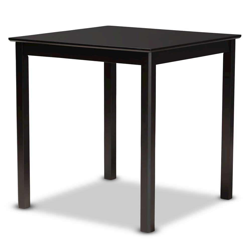 Gray Fabric Upholstered Espresso Brown Finished 5-Piece Wood Pub Set