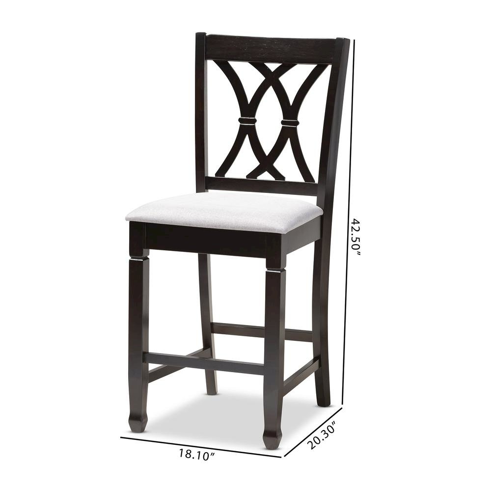 Espresso Brown Finished Wood Counter Height Pub Chair Set of 2