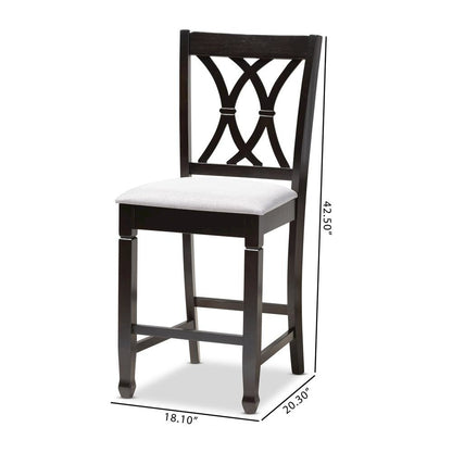 Espresso Brown Finished Wood Counter Height Pub Chair Set of 2