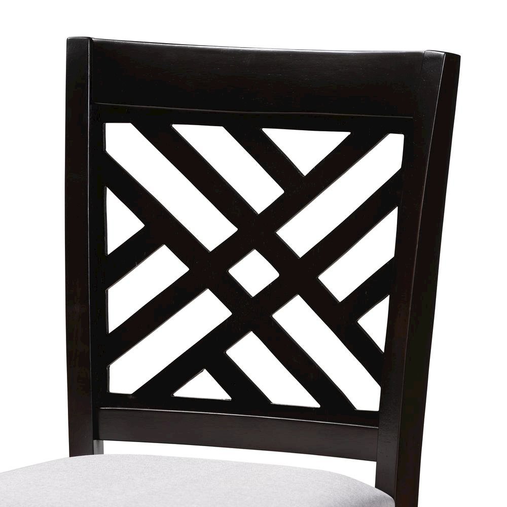 Gray Fabric Upholstered Espresso Brown Finished 5-Piece Wood Pub Set
