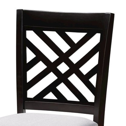 Gray Fabric Upholstered Espresso Brown Finished 5-Piece Wood Pub Set