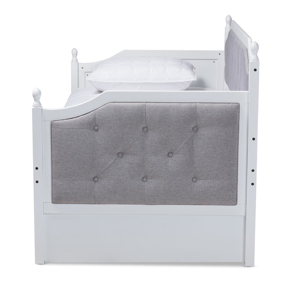 White Finished Wood Twin Size Daybed with Trundle