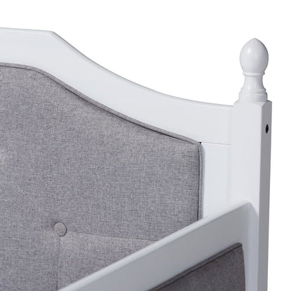 White Finished Wood Twin Size Daybed with Trundle