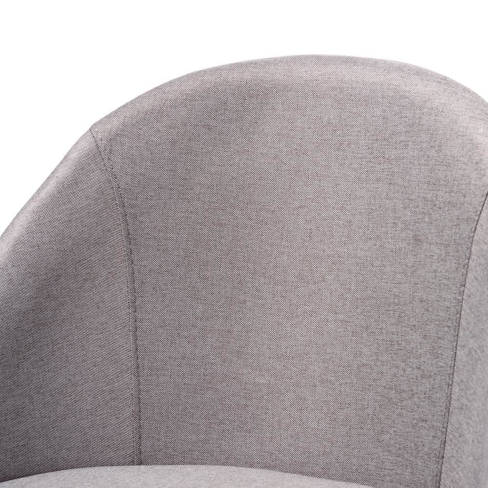 Grey Fabric Upholstered Walnut-Finished Wood Swivel Counter Stool Set of 2