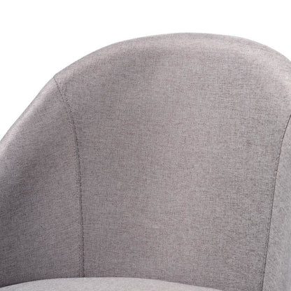 Grey Fabric Upholstered Walnut-Finished Wood Swivel Counter Stool Set of 2