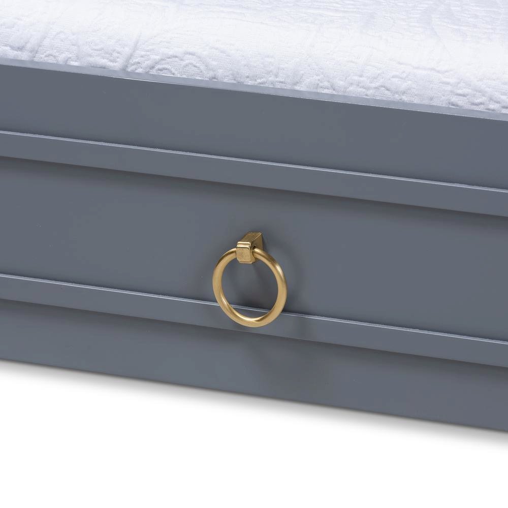 Mariana Classic and Traditional Grey Finished Wood Twin Size Trundle
