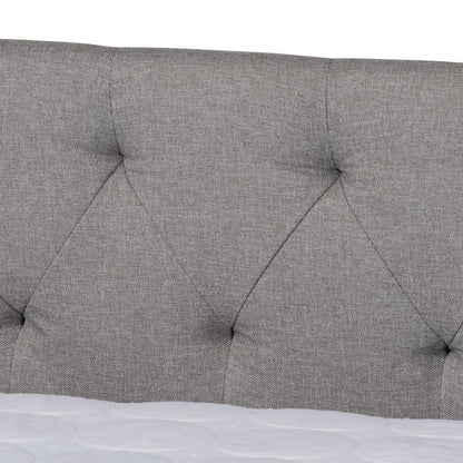 Light Grey Fabric Upholstered Full Size Daybed with Roll-Out Trundle Bed