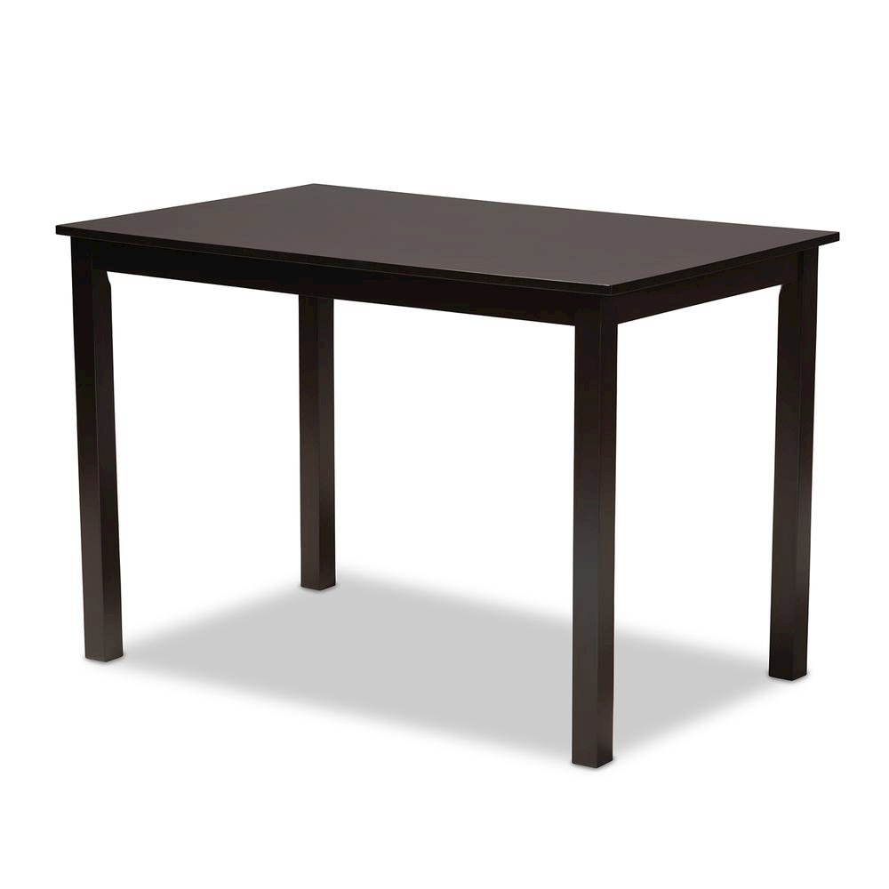 Grey Fabric Upholstered Espresso Brown Finished 5-Piece Wood Dining Set