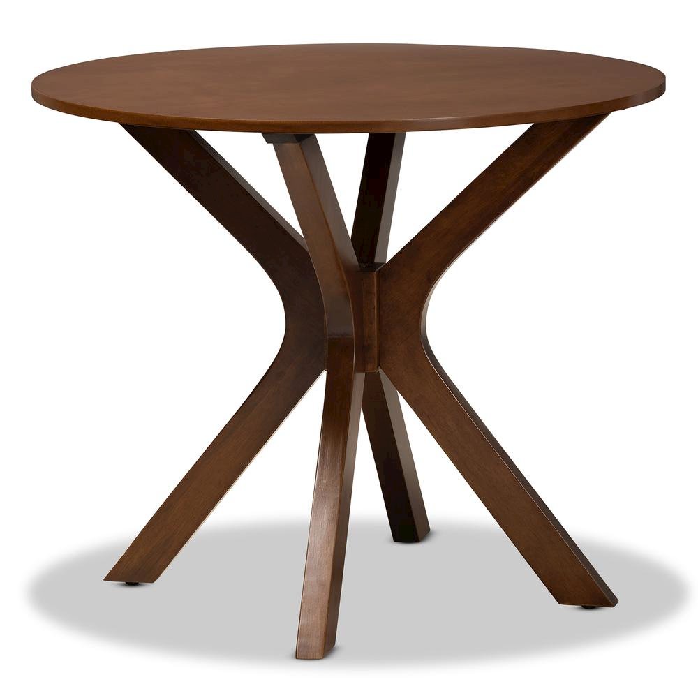 Grey Fabric Upholstered and Walnut Brown Finished Wood 5-Piece Dining Set
