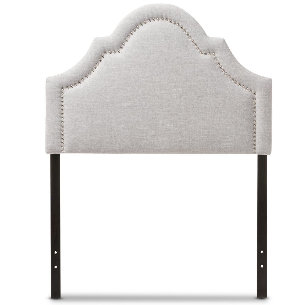 Grayish Beige Fabric Upholstered Twin Size Headboard