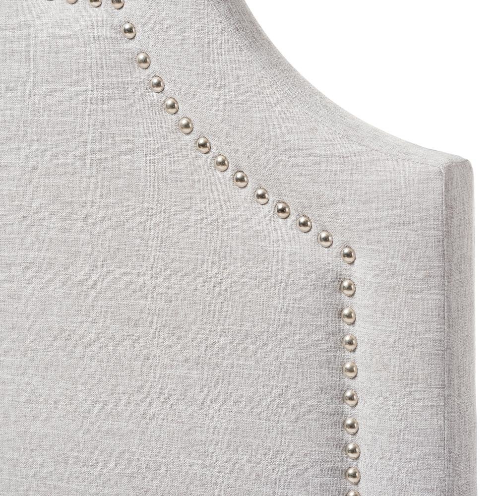Grayish Beige Fabric Upholstered Twin Size Headboard