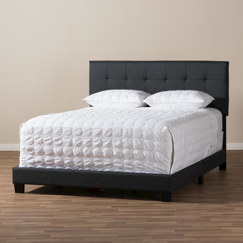 Brookfield Modern and Contemporary Charcoal Grey Fabric Full Size Bed