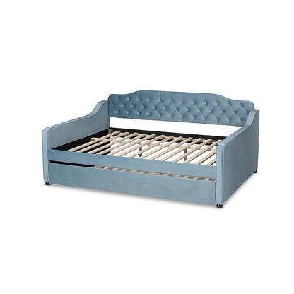 Button Tufted Queen Size Daybed with Trundle