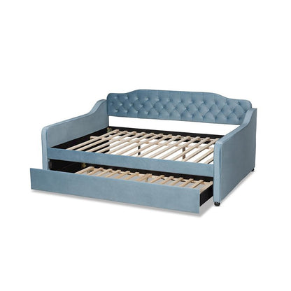 Button Tufted Queen Size Daybed with Trundle