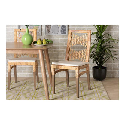 bali & pari Poltak Modern Bohemian Natural Brown Rattan Dining Chair