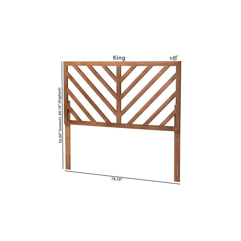 Belisma Modern and Contemporary Ash Walnut Finished Wood King Size Headboard