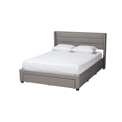 Dark Brown Finished Wood Queen Size 3-Drawer Storage Platform Bed