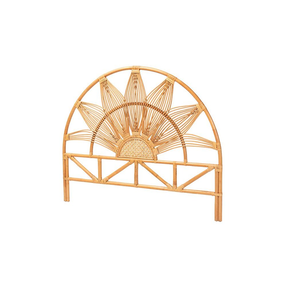 Jasmine Modern Bohemian Natural Rattan Queen Size Standalone Headboard
