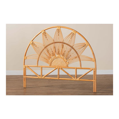 Jasmine Modern Bohemian Natural Rattan Queen Size Standalone Headboard