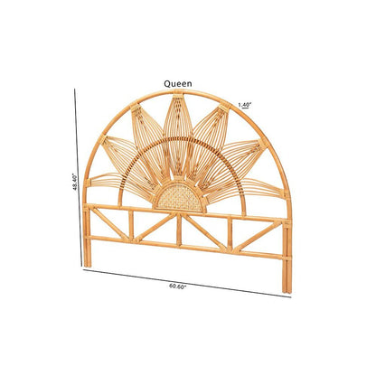 Jasmine Modern Bohemian Natural Rattan Queen Size Standalone Headboard