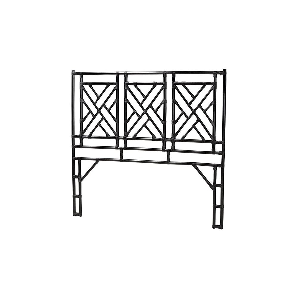 Karavo Bohemian Black Natural Rattan King Size Standalone Headboard