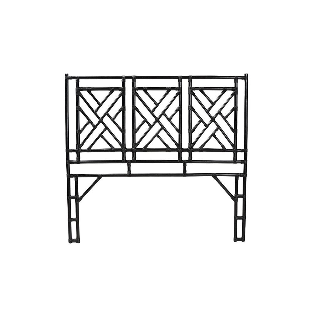 Karavo Bohemian Black Natural Rattan King Size Standalone Headboard