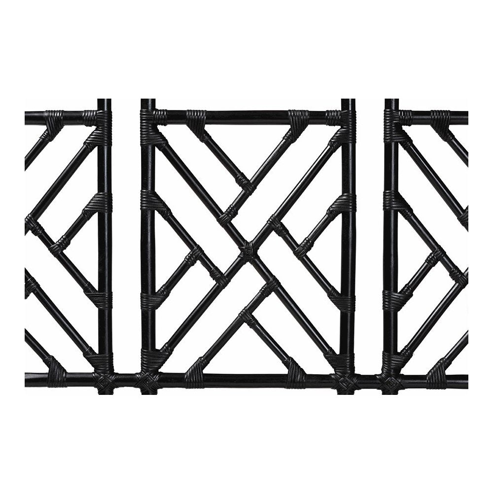 Karavo Bohemian Black Natural Rattan King Size Standalone Headboard