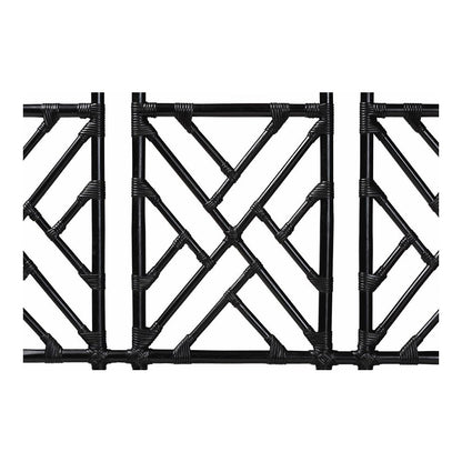 Karavo Bohemian Black Natural Rattan King Size Standalone Headboard