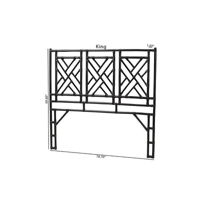 Karavo Bohemian Black Natural Rattan King Size Standalone Headboard