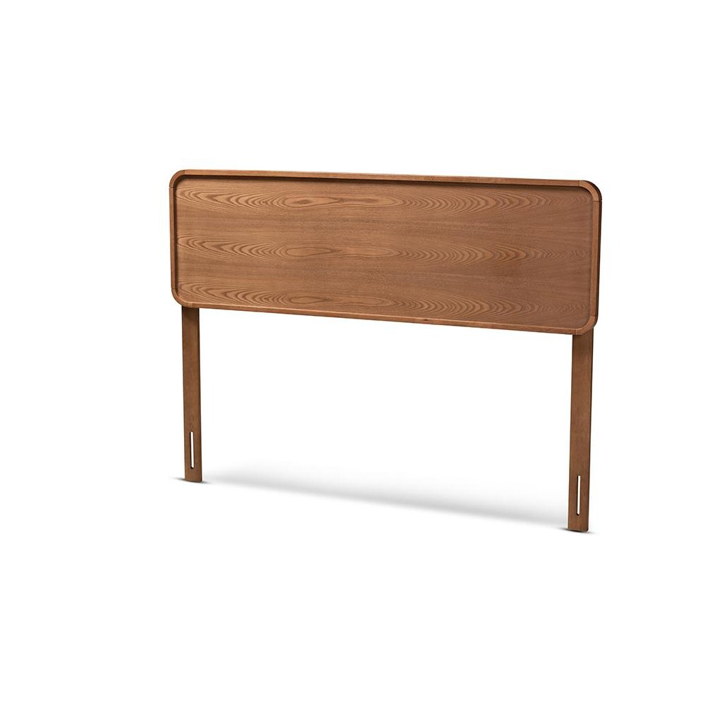 Mailene Mid-Century Modern Walnut Brown Finished Wood King Size Headboard