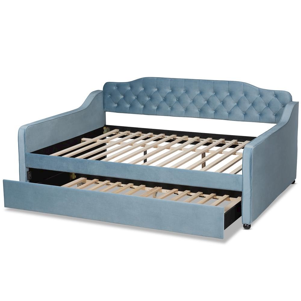 Button Tufted Queen Size Daybed with Trundle